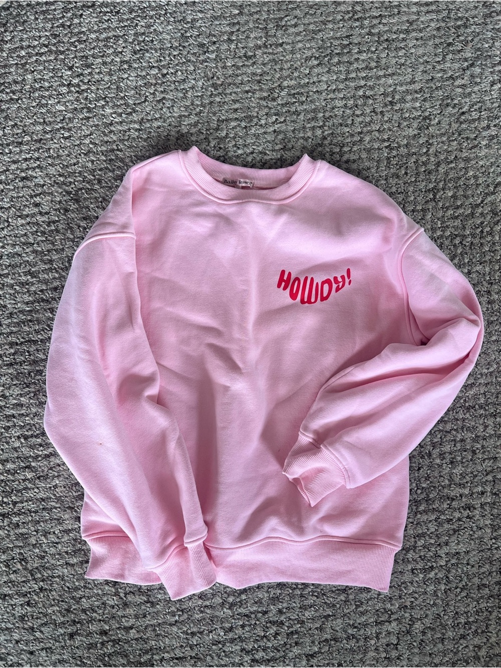 Pink "Howdy!" Graphic Crewneck Sweatshirt